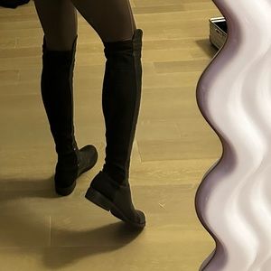 Stuart Weitzman 5050 OTK over the knee black leather boots